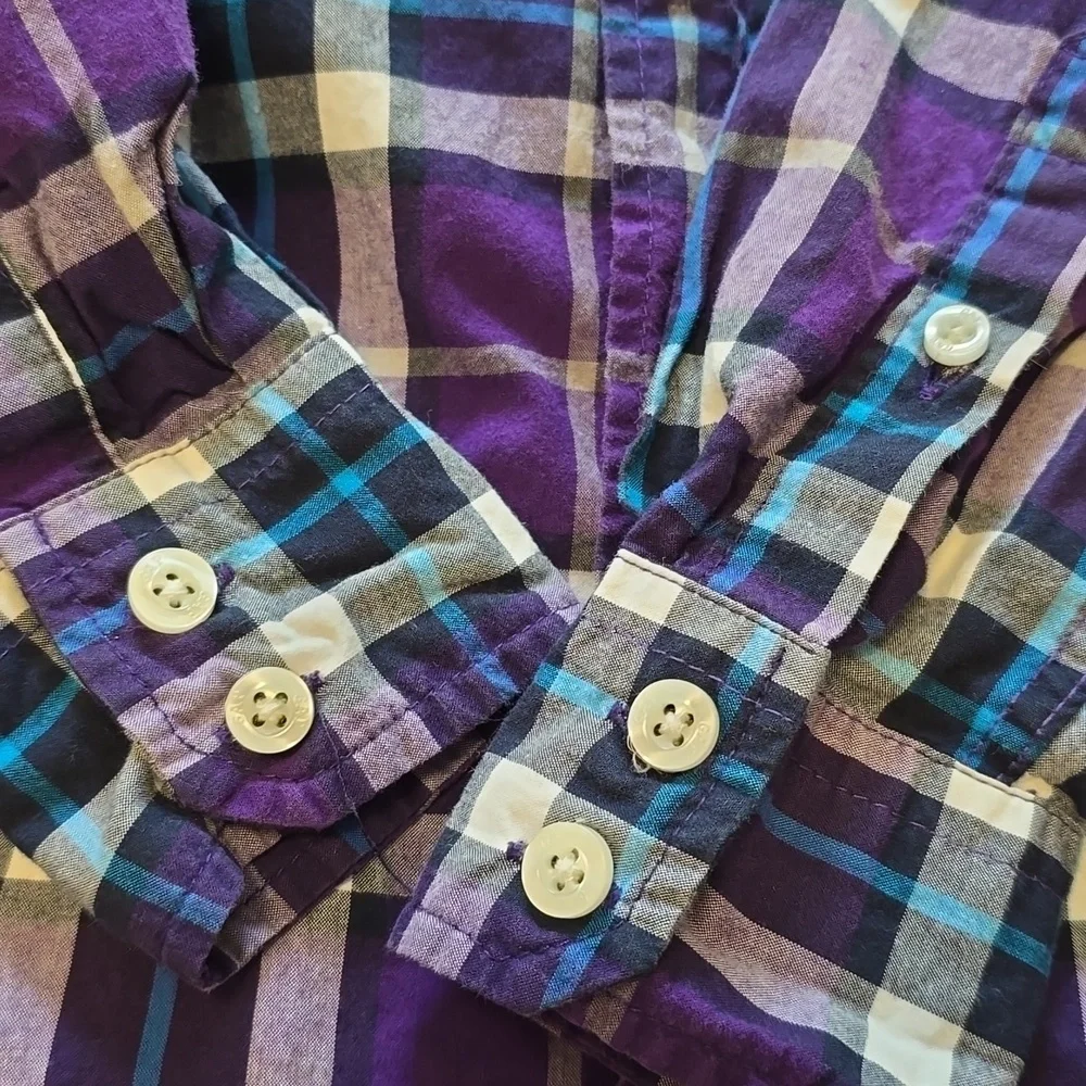 GAP Kids Plaid Purple Kids Shirt